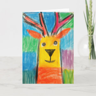 Carte de Noël Renne au Crayon Sourire