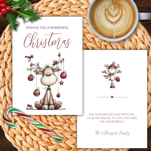 Carte de Noël Renne Fantaisiste (Créateur téléchargé)