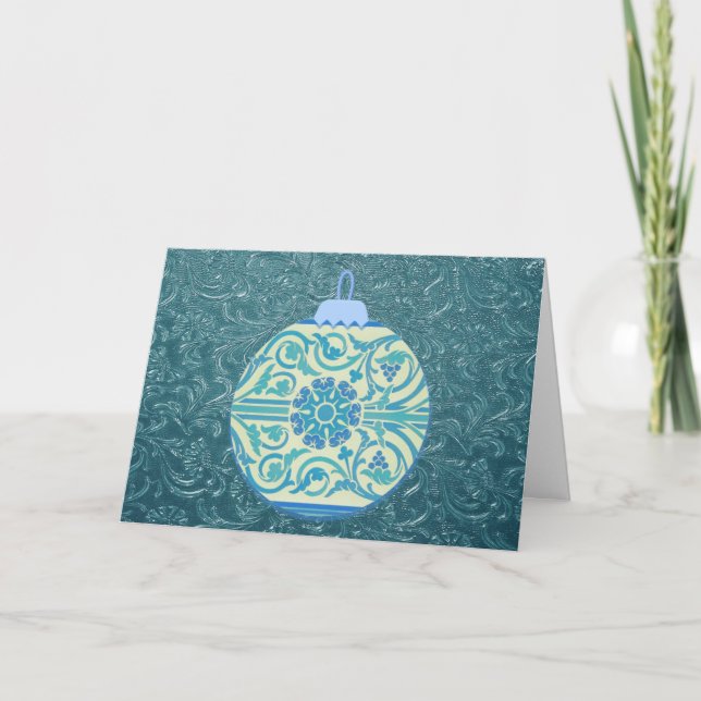 Carte de Noël rétro Aqua Blue (Devant)