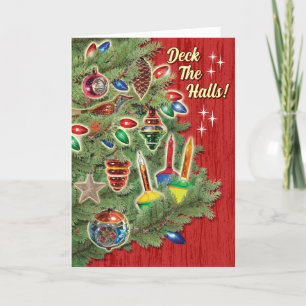 Carte de Noël rétro Arbre de Noël Vintage