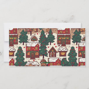 Carte de Noël Rétro Arcade avec Photos de Famille