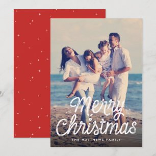 Carte de Noël rétro avec étoile et photo