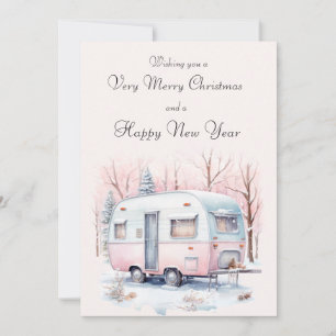 Carte de Noël Retro Camper personnalisable