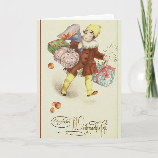 Carte de Noël Retro German Frohes Weihnachtsfest (Devant)