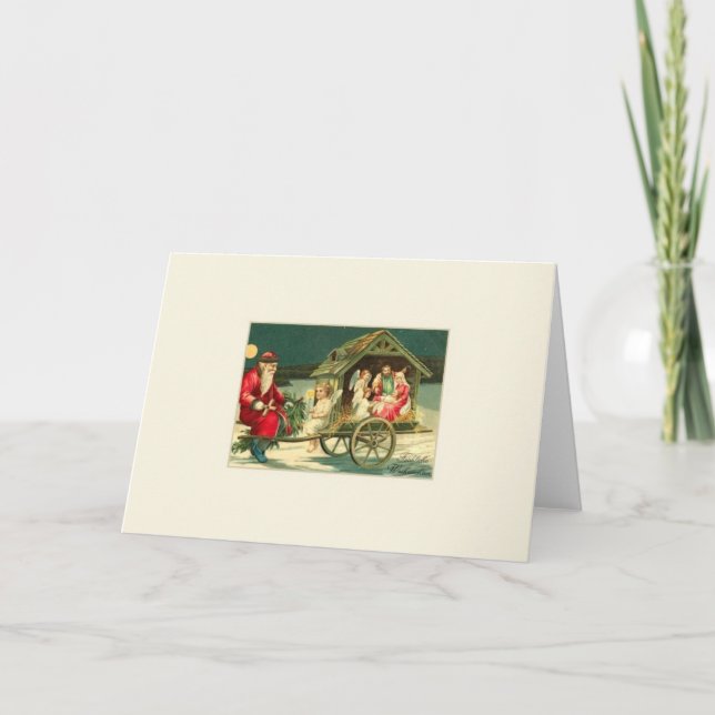 Carte de Noël Retro German Fröhliche Weihnachten (Devant)