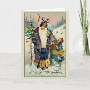 Carte de Noël Retro German Fröhliche Weihnachten