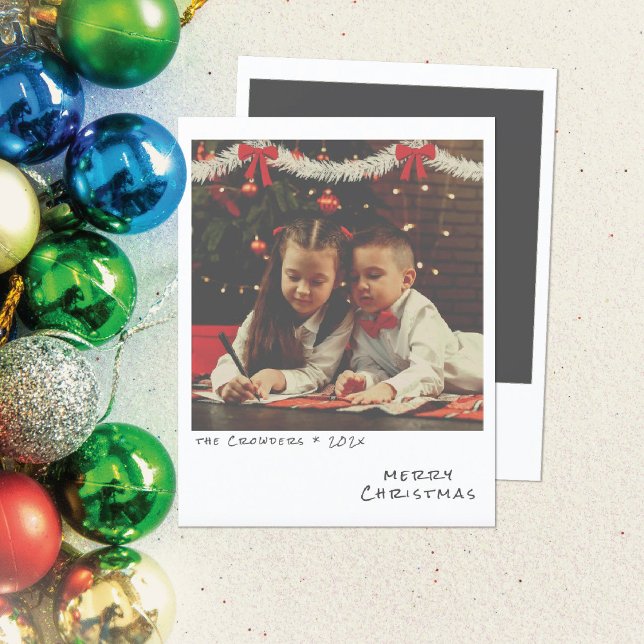 Carte de Noël rétro - Guirlande blanche et or (Créateur téléchargé)