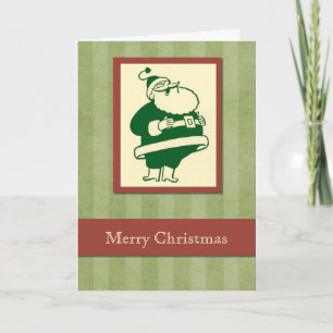 Carte de Noël Retro Laughing Père Noël