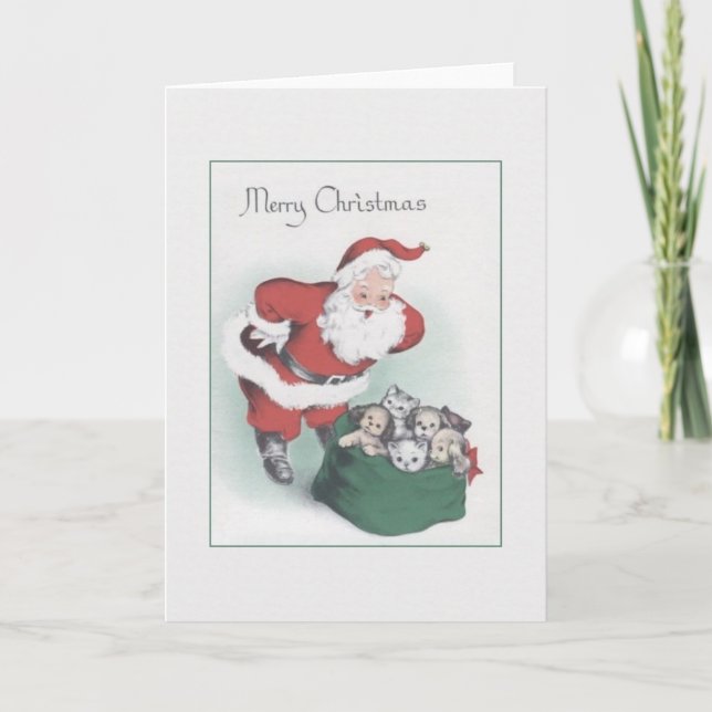 Carte de Noël Retro Père Noël (Devant)