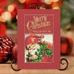 Carte de Noël rétro Santa Claus vintage<br><div class="desc">Envoyez l'esprit du style rétro de Noël avec cette charmante carte de Noël vintage du Père Noël. Laissez une touche de nostalgie de vacances réchauffer la journée de quelqu'un. Un design joyeux rétro du Père Noël fait revivre les souvenirs du passé de Noël et contribue à créer des souvenirs cette...</div>