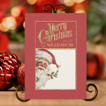 Carte de Noël rétro Santa Claus vintage<br><div class="desc">Envoyez l'esprit du style rétro de Noël avec cette charmante carte de Noël vintage du Père Noël. Laissez une touche de nostalgie de vacances réchauffer la journée de quelqu'un. Un design joyeux rétro du Père Noël fait revivre les souvenirs du passé de Noël et contribue à créer des souvenirs cette...</div>