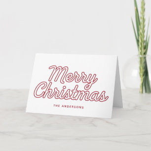 Carte de Noël rétro script Joyeux Noël