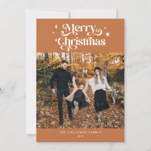 Carte de Noël Retro Terracotta