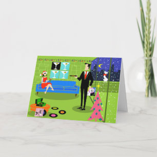 Carte de Noël rétro Urban Couple