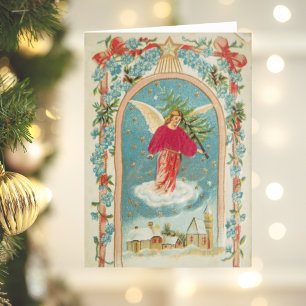 Carte de Noël Retro Vintage   Angel
