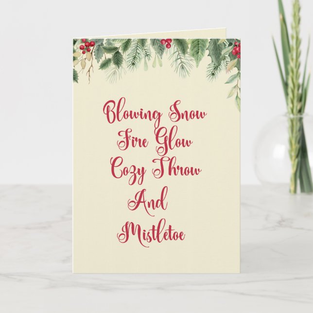 Carte de Noël rime de vacances (Devant)