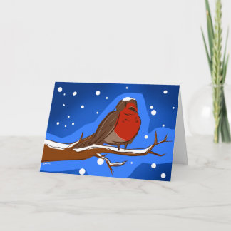 Carte de Noël Robin