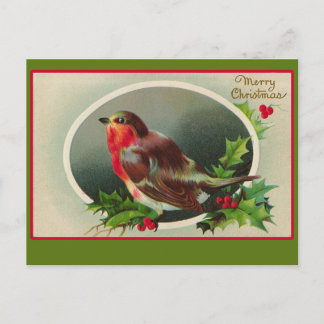 Carte de Noël Robin Redmamage Vintage