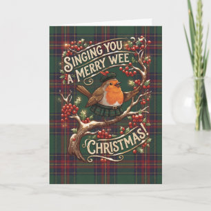 Carte de Noël Robin Tartan