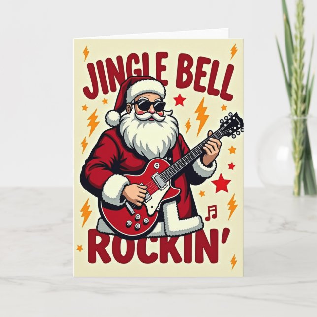 Carte de Noël Rockin Santa (Devant)
