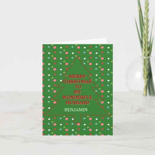 Carte de Noël romantique Joyeux pour Mari (Devant)