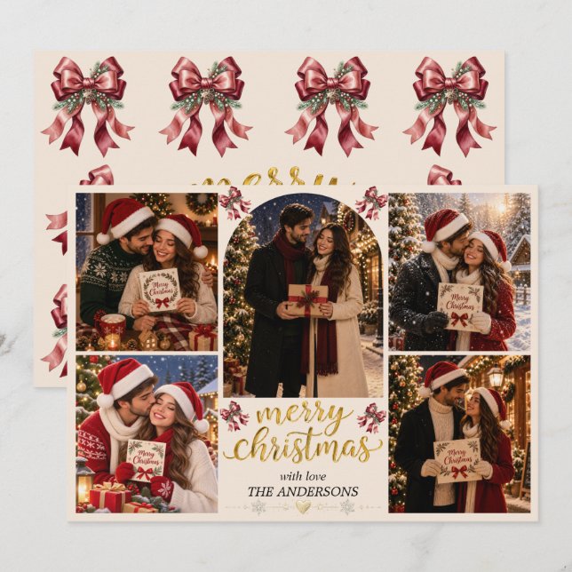 Carte de Noël romantique pour couple (Devant / Derrière)