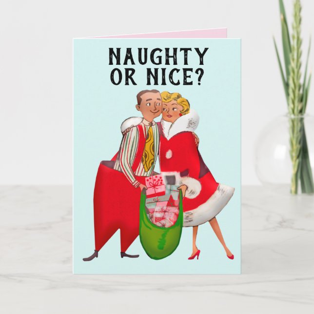 CARTE DE NOËL ROMANTIQUE vintage POUR FEMME (Devant)