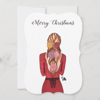 Carte de Noël - Rose