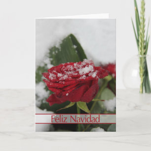 Carte de Noël rose d'hiver espagnol