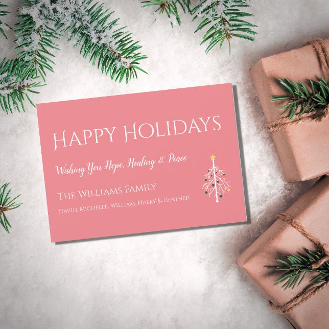 Carte de Noël rose moderne du milieu du siècle (Créateur téléchargé)