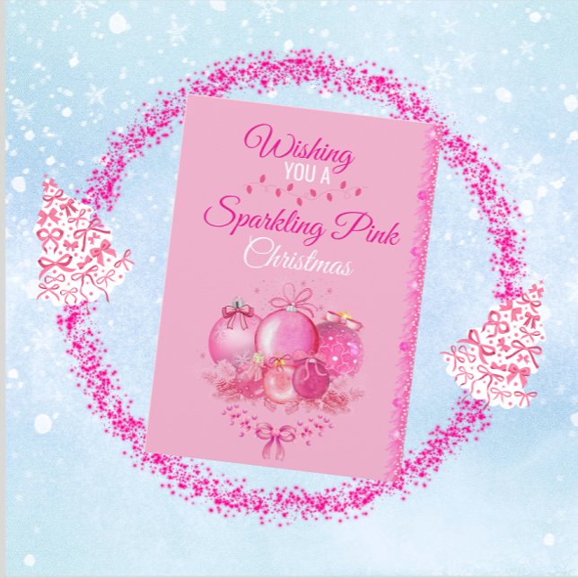 Carte de Noël rose scintillante (Créateur téléchargé)