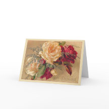 Carte de Noël Rose victorienne