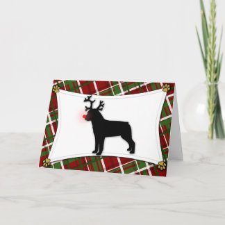 Carte de Noël Rottweiler Reindeer