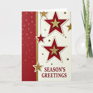 Carte de Noël Rouge Doré Brillante