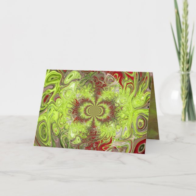 Carte de Noël rouge et verte (Devant)