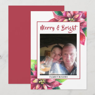 Carte de Noël Rouge Poinsettia