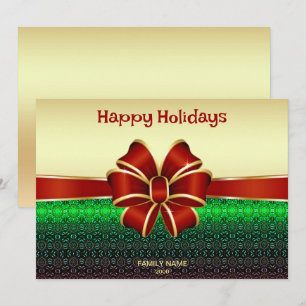 Carte de Noël Rouge Ribbon Gold