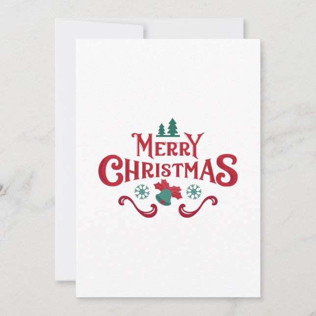 Carte de Noël rouge unique (Devant)