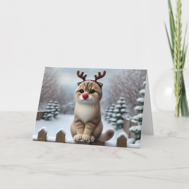 Carte de Noël Rudolph Whiskers (Devant)