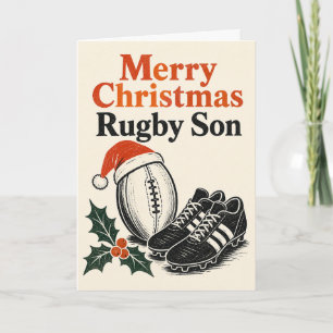 Carte de Noël Rugby Fils