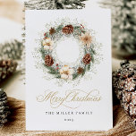 Carte de Noël Russe Watercolor Wreath<br><div class="desc">Envoyez vos voeux de vacances avec notre Rustic Watercolor Wreath Christmas Card. Ce design magnifiquement artisanal présente une délicate couronne de saumons boho dans les tons de terre, mêlant charme rustique et élégance de simplicité. Parfait pour les amateurs d'esthétique inspirée de la nature, cette carte capture l'ambiance cosy et chic...</div>