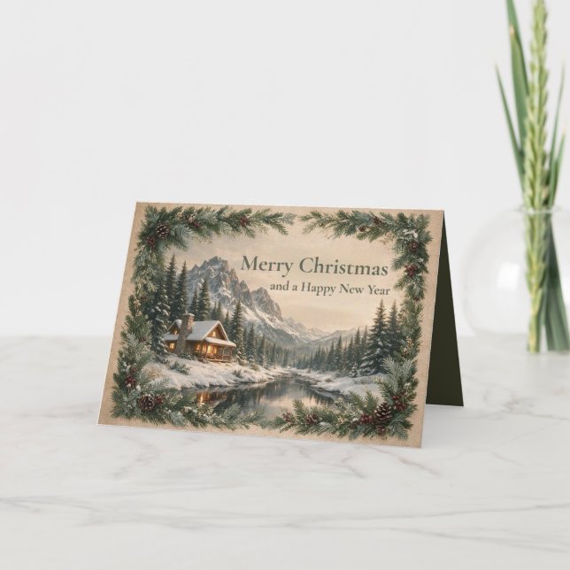 Carte de Noël rustique (Devant)