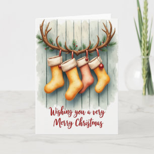 Carte de Noël rustique à l'aquarelle