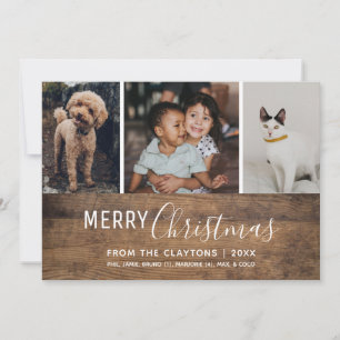 Carte de Noël Rustique Chic Multi-Photo