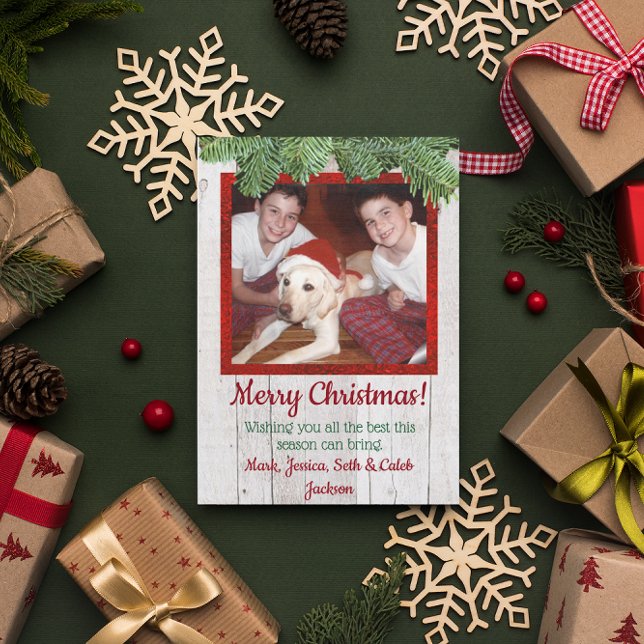 Carte de Noël Rustique en bois et pin (Créateur téléchargé)