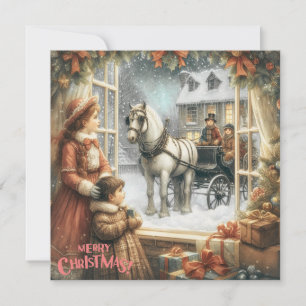 Carte de Noël rustique victorienne