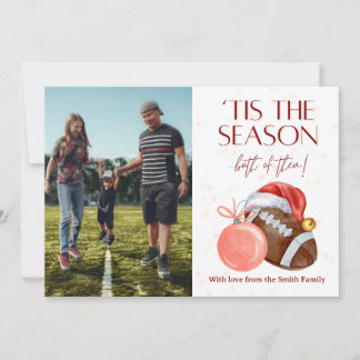 Carte de Noël Saison de Football à l'Aquarelle