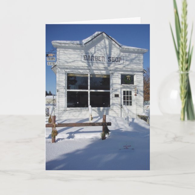 Carte de Noël « Salon de coiffure » (Devant)