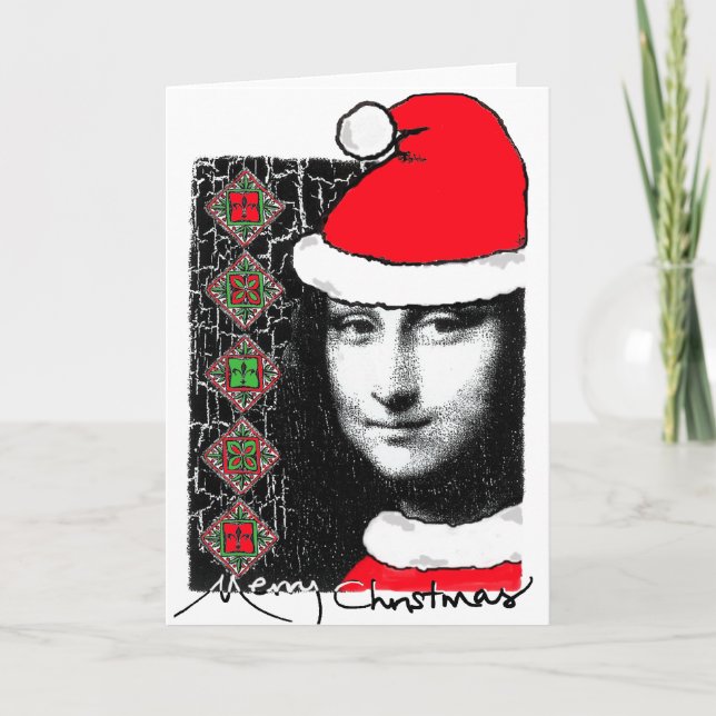 Carte de Noël-Salutation de Mona Lisa (Devant)