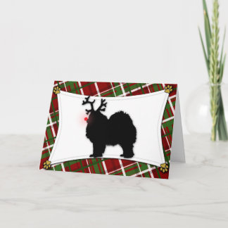 Carte de Noël Samoyed Reindeer